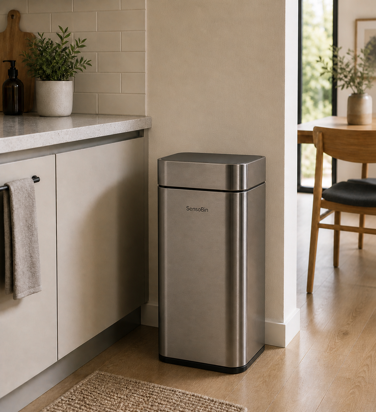 Sensobin Premium Rectangular Smart Sensor Dustbin – Automatic Kitchen Garbage Bin